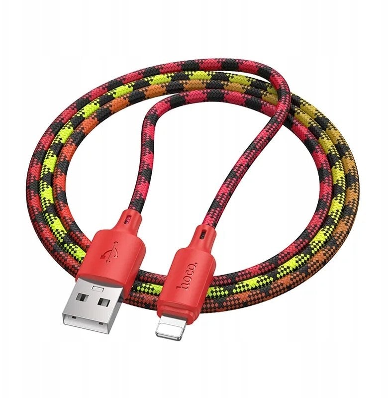 Kabel USB A do Lightning Hoco 2,4A 1 m X116 gradient czerwony