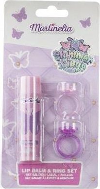 Martinelia Shimmer Wings zestaw balsam do ust + pierścionki 2szt.