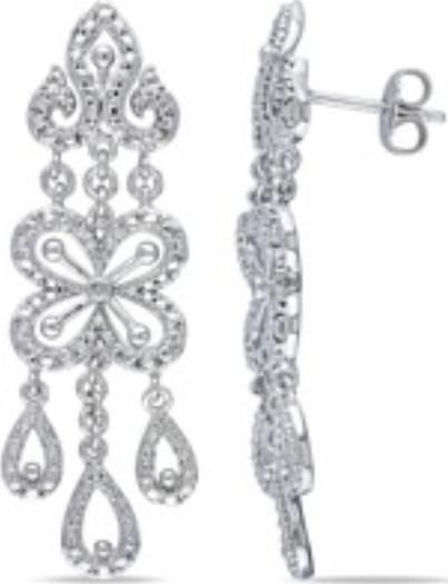 Srebro i Kamienie Srebrne kolczyki z cyrkoniami długie