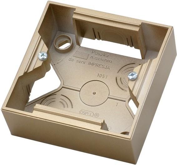 Ospel Puszka natynkowa Impresja 1-krotna złoty metalik (PNP-1Y/28)