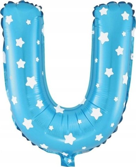 Balon NIEBIESKI Litera U foliowy 80cm na urodziny