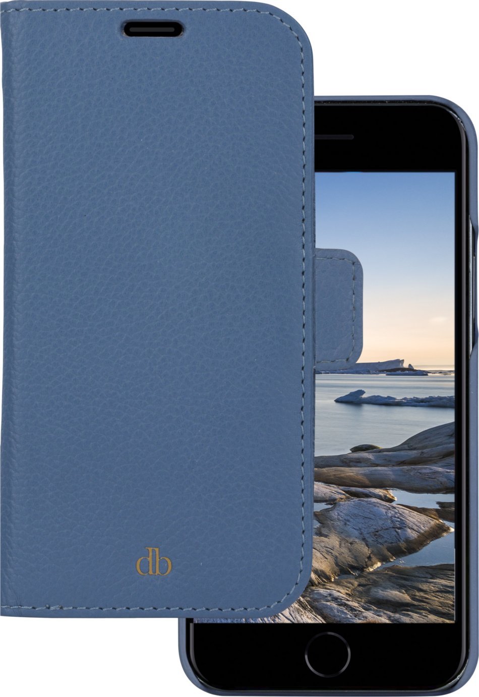 dbramante New York - iPhone SE/8/7 - Ultra-marine Blue - full grain pebbled leather cover