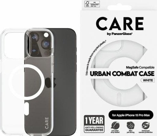 PanzerGlass CARE by PanzerGlass Urban Combat Case iPhone 15 Pro Max 6,7" MagSafe biały/white 1420
