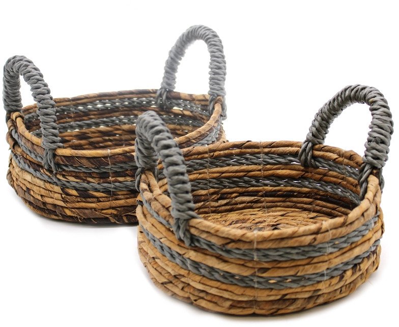 Kosze z Trawy Morskiej - Szara Rafia