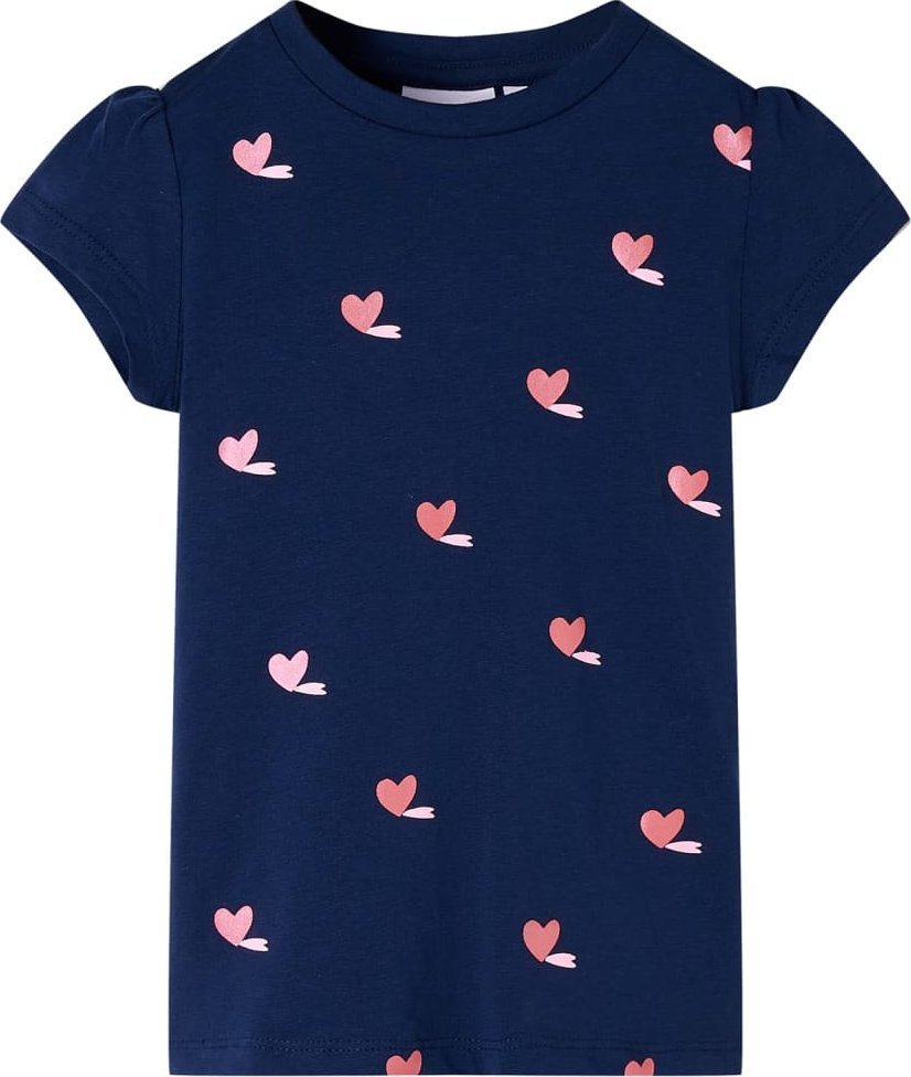 vidaXL Koszulka dziecięca z krótkimi rękawami, granatowa, 104