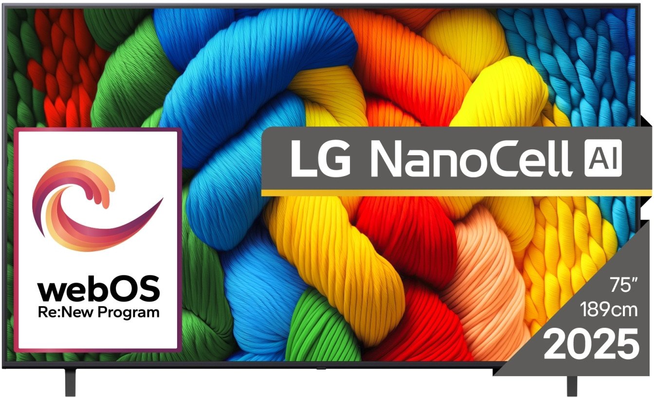LG NanoCell AI NANO80 75NANO80A3B Telewizor 190,5 cm (75") 4K Ultra HD Smart TV Wi-Fi Czarny