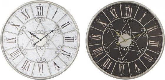 DKD Home Decor Zegar Ścienny DKD Home Decor Czarny Biały Żelazo Drewno MDF (60 x 4.5 x 60 cm) (2 pcs)