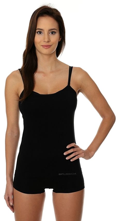 Brubeck Koszulka damska Camisole COMFORT COTTON czarna r. M (CM00210A)