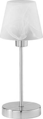 Lampa stołowa Trio Stojąca LAMPKA stołowa LUIS 595500107 Trio szklana LAMPA gabinetowa klasyczna nikiel biała