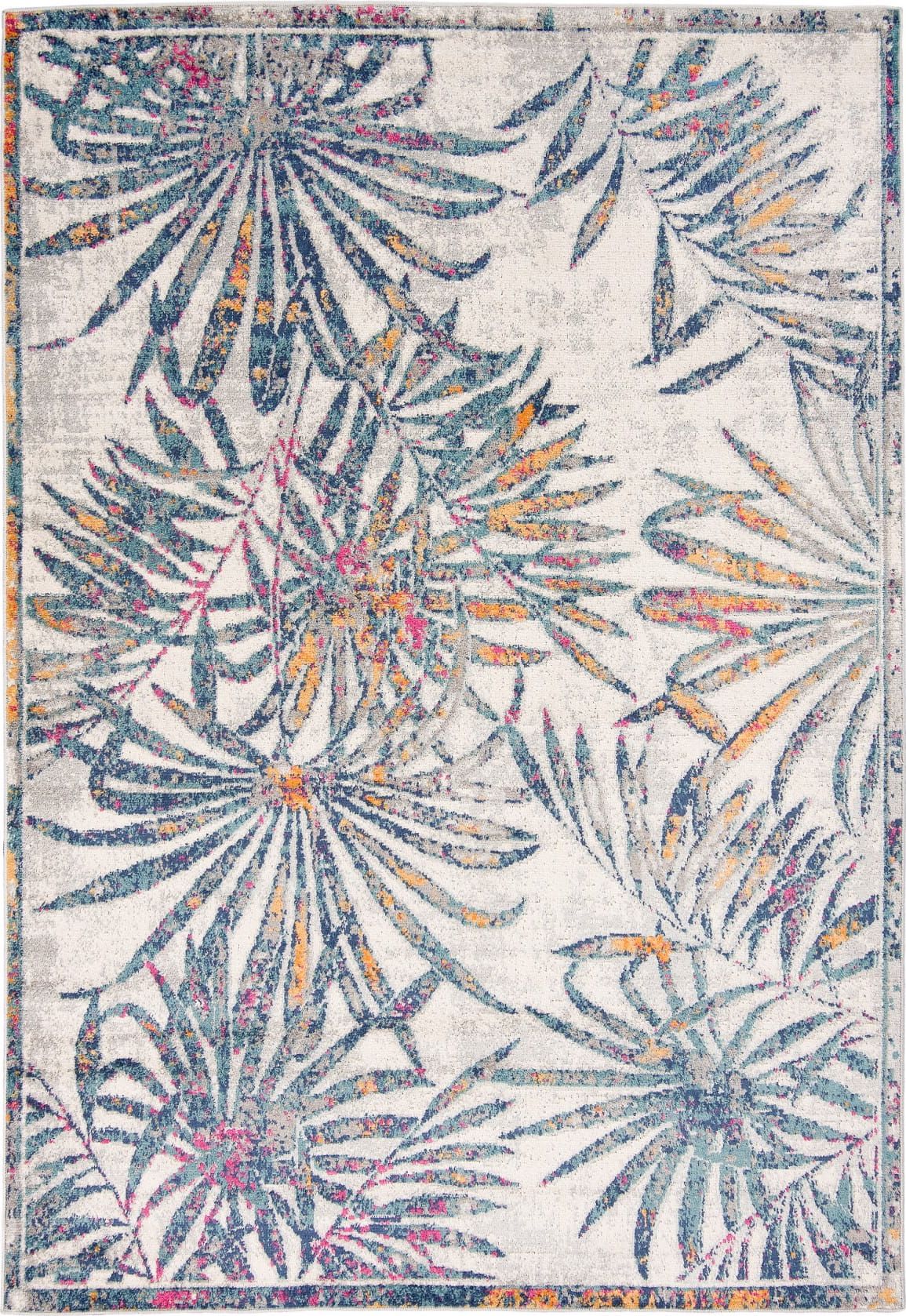 Carpetpol Dywan biały niebieski G051B DENVER FAA (1.20*1.70)