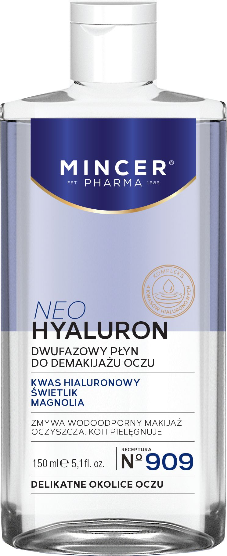 Mincer Pharma Neo Hyaluron 909 Dwufazowy płyn do demakijażu oczu 150ml
