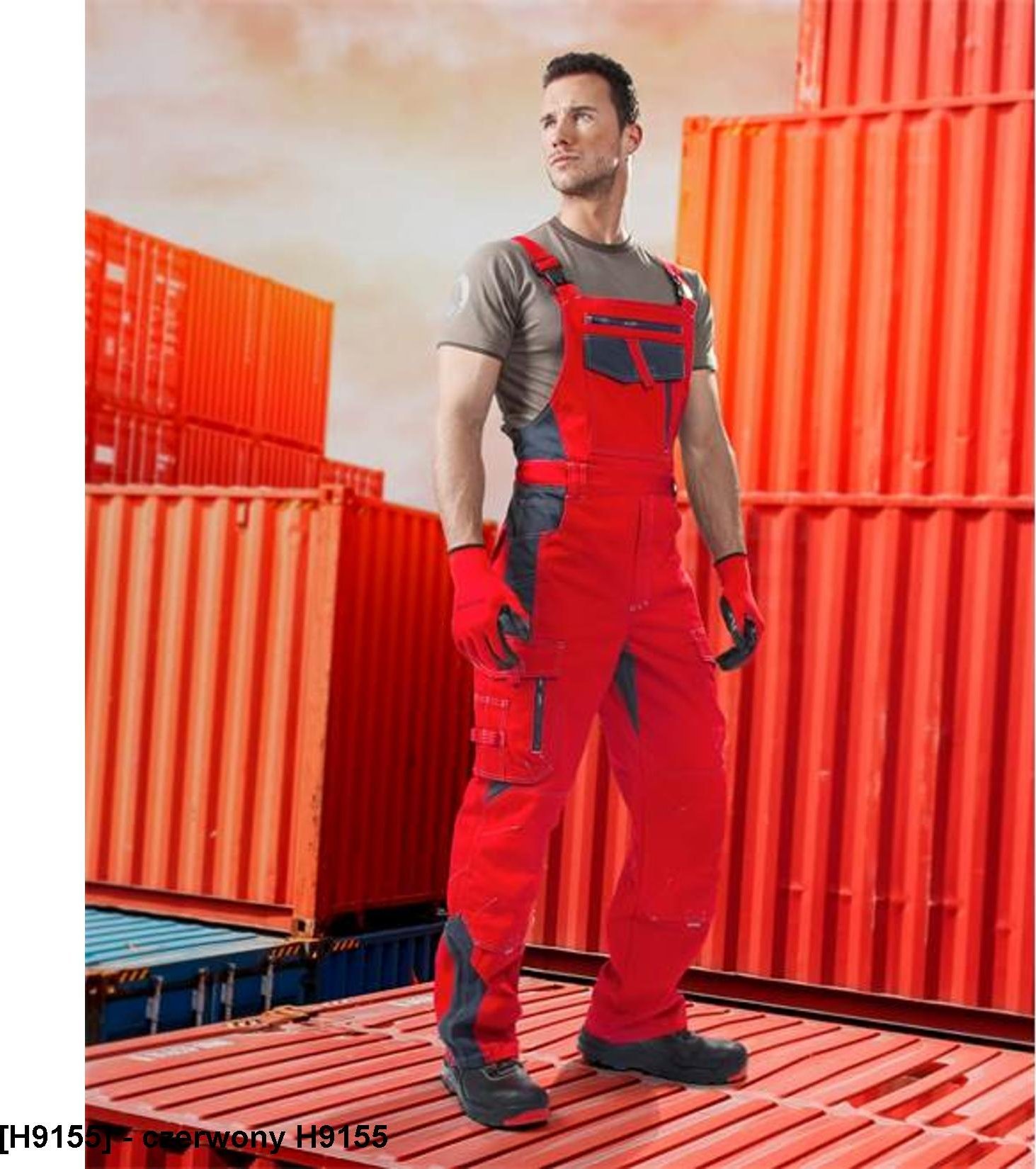 Ardon ARDON VISION - spodnie ogrodniczki - czerwony H9155 3XL