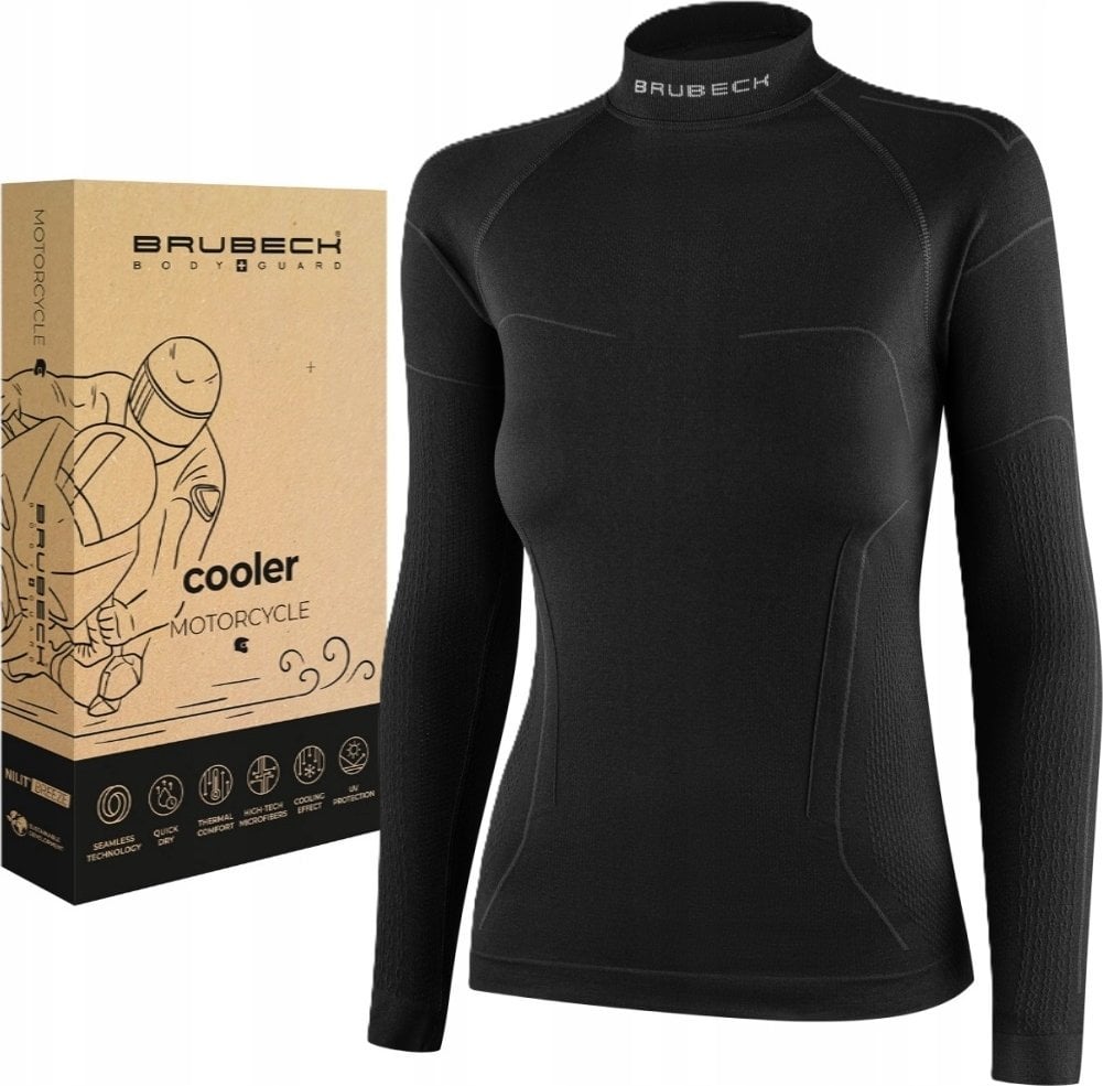 Brubeck LS1657W Bluza damska COOLER czarny M