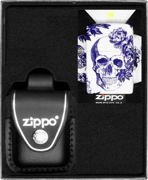Zestaw ZIPPO Zapalniczka FLORAL SKULL DESIGN Prezentowy No3