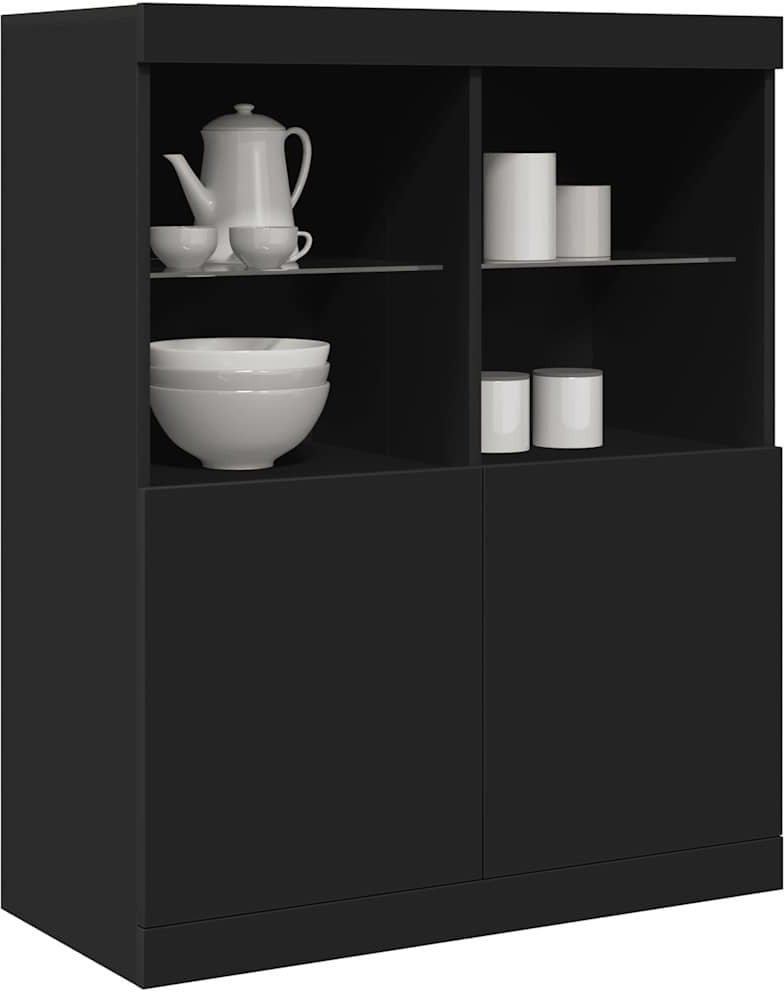 Komoda Czarna 81x37x100 cm Drewno klejone Lumarko!