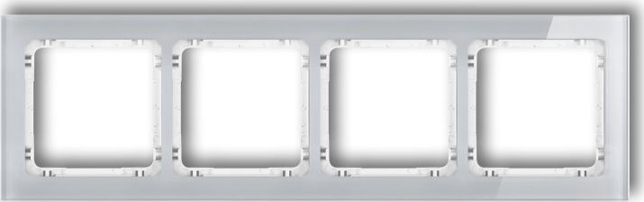Karlik Ramka Deco poczwórna szary efekt szkła spód: biały (15-0-DRS-4)