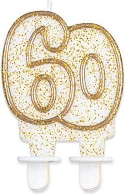 GoDan Ĺšwieczka cyferka 60 zĹ‚oty kontur