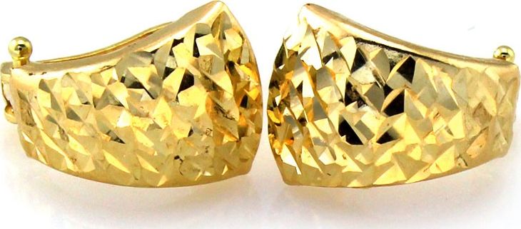 Lovrin Złote kolczyki 585 dwukolorowe paski 1,21g