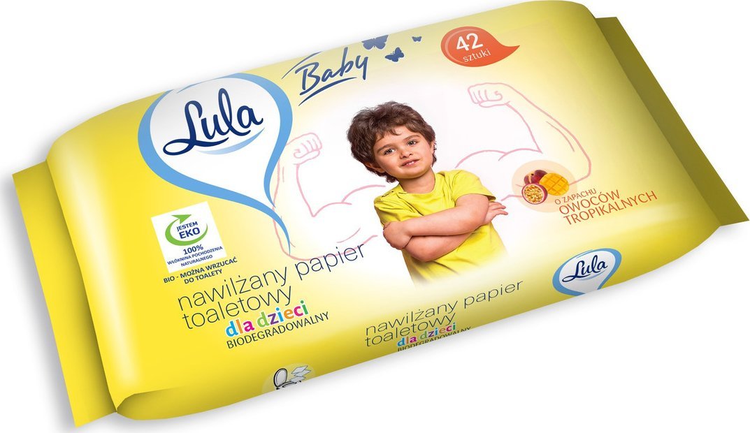 Stella Lula papier toaletowy nawilżany dla dzieci-owoce tropikalne 1 op.-42 szt.