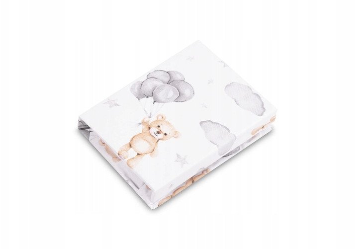 PRZEŚCIERADŁO DRUKOWANE TEDDY SZARY 60X120CM