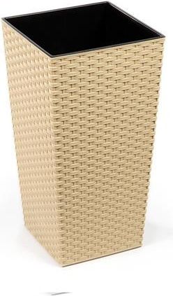 Lamela Doniczka Finezja z wkładem Rattan Cappucino 19x19 H:36