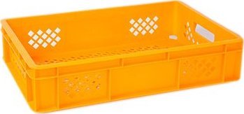 Artech Pojemnik transportowy EURO 130, ścianki i dno ażurowe, wym. 600 x 400 x 130 mm (Kolor żółty)