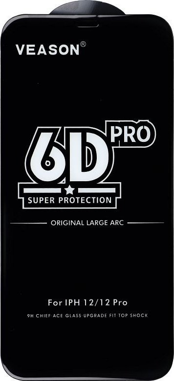 TelForceOne Szkło Hartowane 6D Pro Veason Glass - do Iphone 12 / 12 Pro czarny