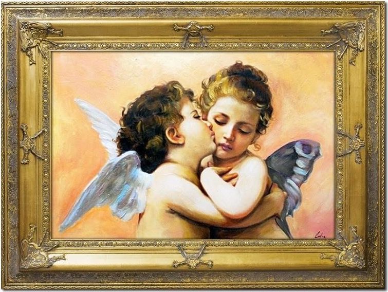 GO-BI Obraz "Anioły" ręcznie malowany 90x120cm