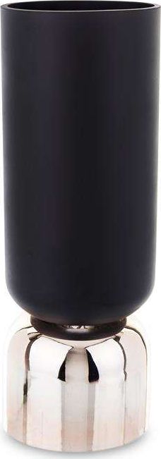 Art-Pol Czarny wazon z złotą podstawką 35x12,5x12,5 cm