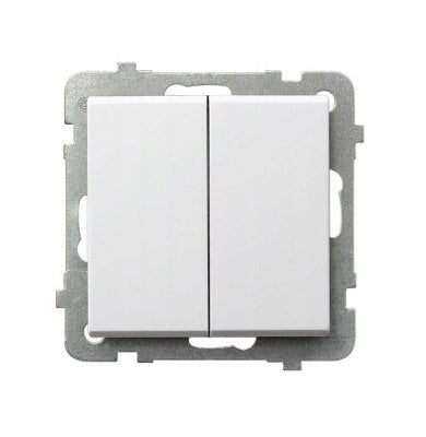 Ospel Podwójny krzyżowy łącznik biały matowy ŁP-19R/m/75