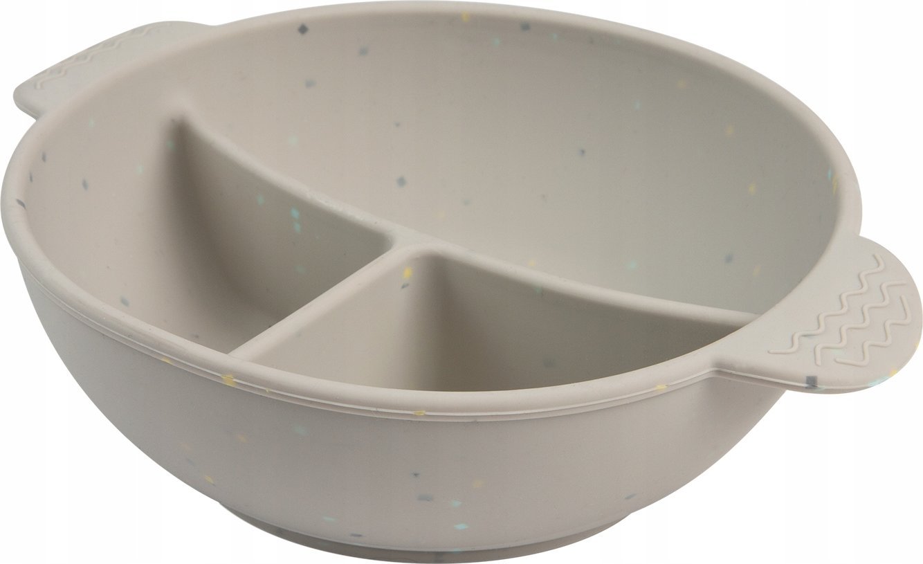 Canpol CANPOL BABIES silikoninis neslystantis dubenėlis DOTS, 3 skyrių, 360 ml, 51/403_grey