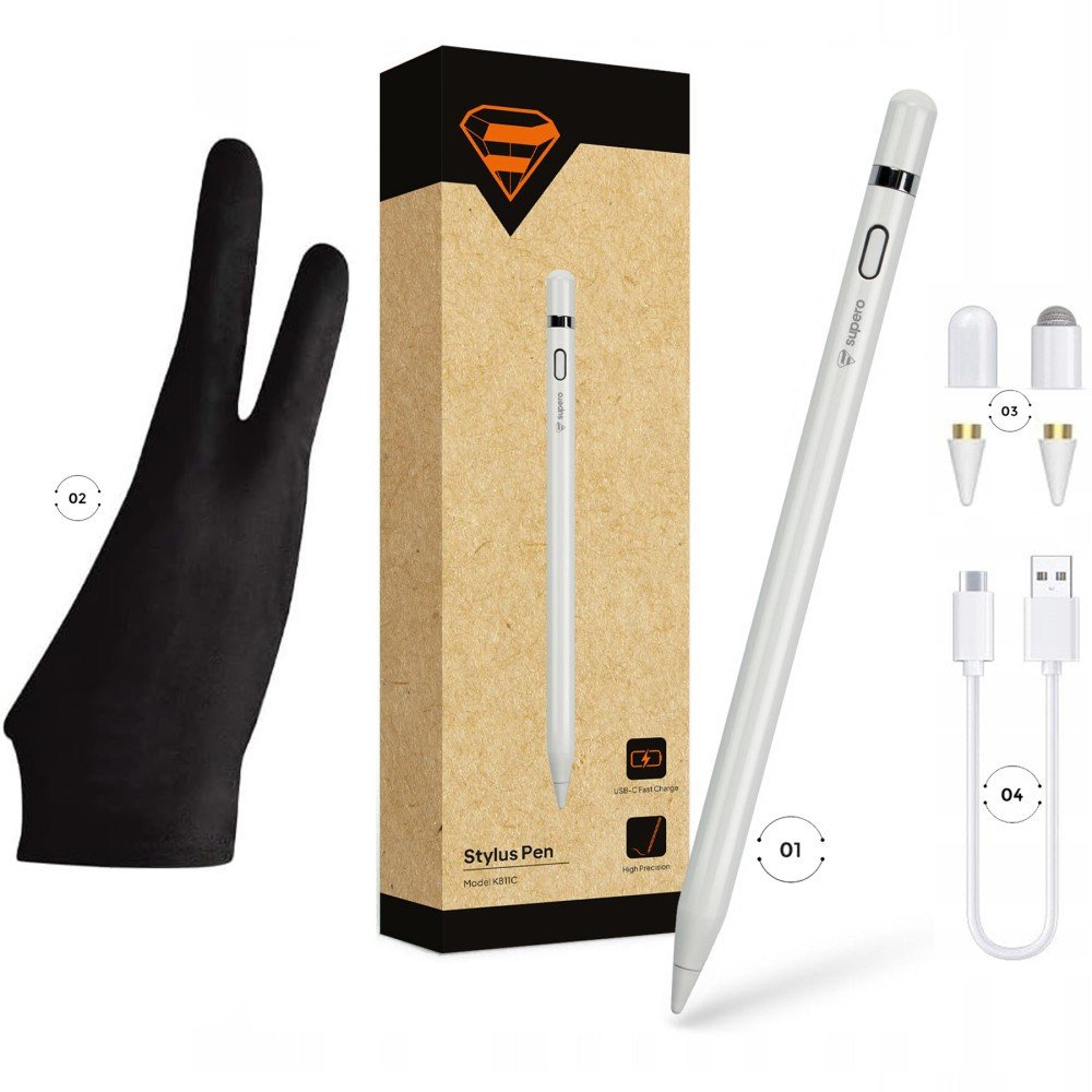 Rysik Supero Stylus Pen K811c do tabletu i telefonu, biały