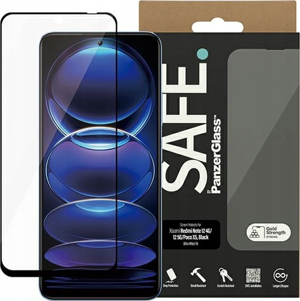 PanzerGlass SAFE by PanzerGlass Xiaomi Redmi Note 12 5G / 12 4G / Poco X5 Screen Protection Ultra-Wide Fit black/black SAFE95344