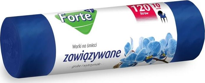 Forte FORTE Worki na śmieci LDPE 120L 10szt zawiązywane