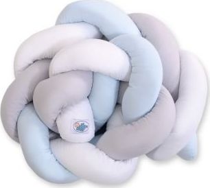 My Sweet Baby Ochraniacz warkocz pleciony do łóżeczka - biało-szaro-niebieski