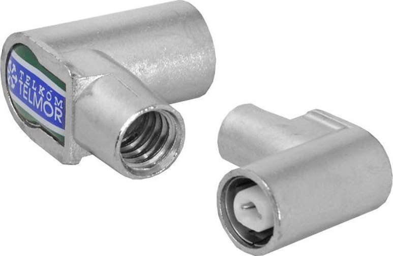 Gniazdo antenowe kątowe metalowe nakręcane kabel