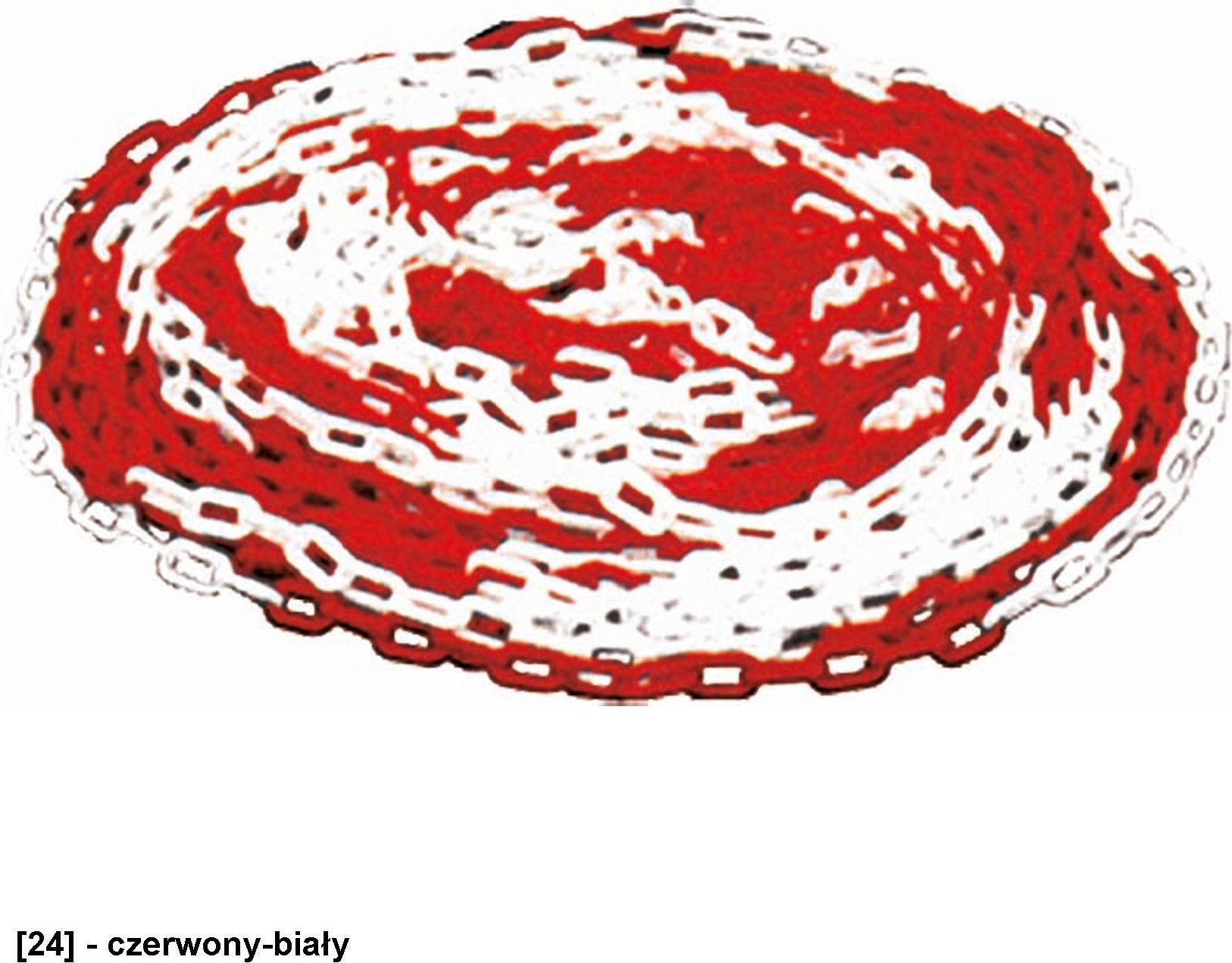 JSP Łańcuch plastikowy dwukolorowy 25 mb/6mm - czerwony-biały