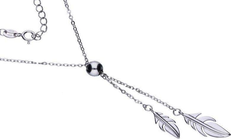 Lovrin Srebrny naszyjnik 925 kuleczka i liście 3,05g