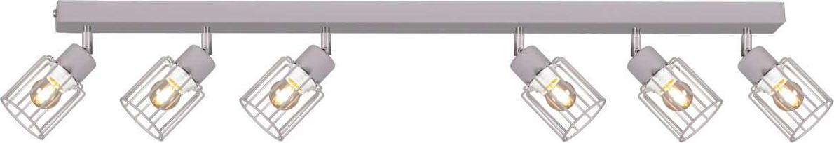 Lampa sufitowa Kaja Industrialna LAMPA sufitowa K-4588 Kaja metalowa OPRAWA regulowane reflektorki druciane szare