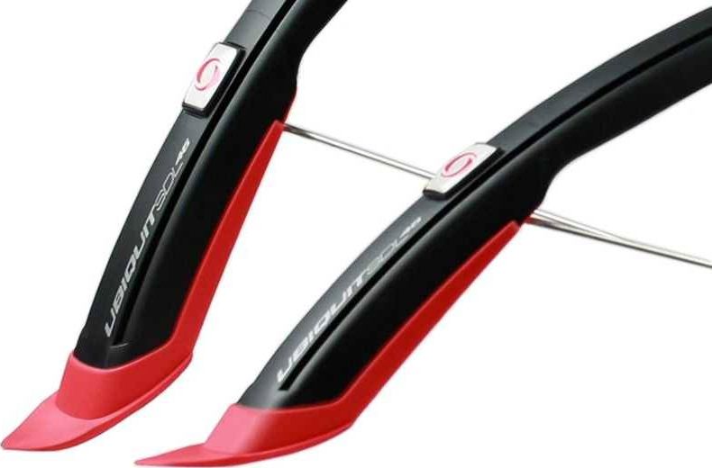 Simpla Błotniki 28" kompletl UBIQUIT SDS 45mm czarny-chlapacz czerwony Uniwersalny
