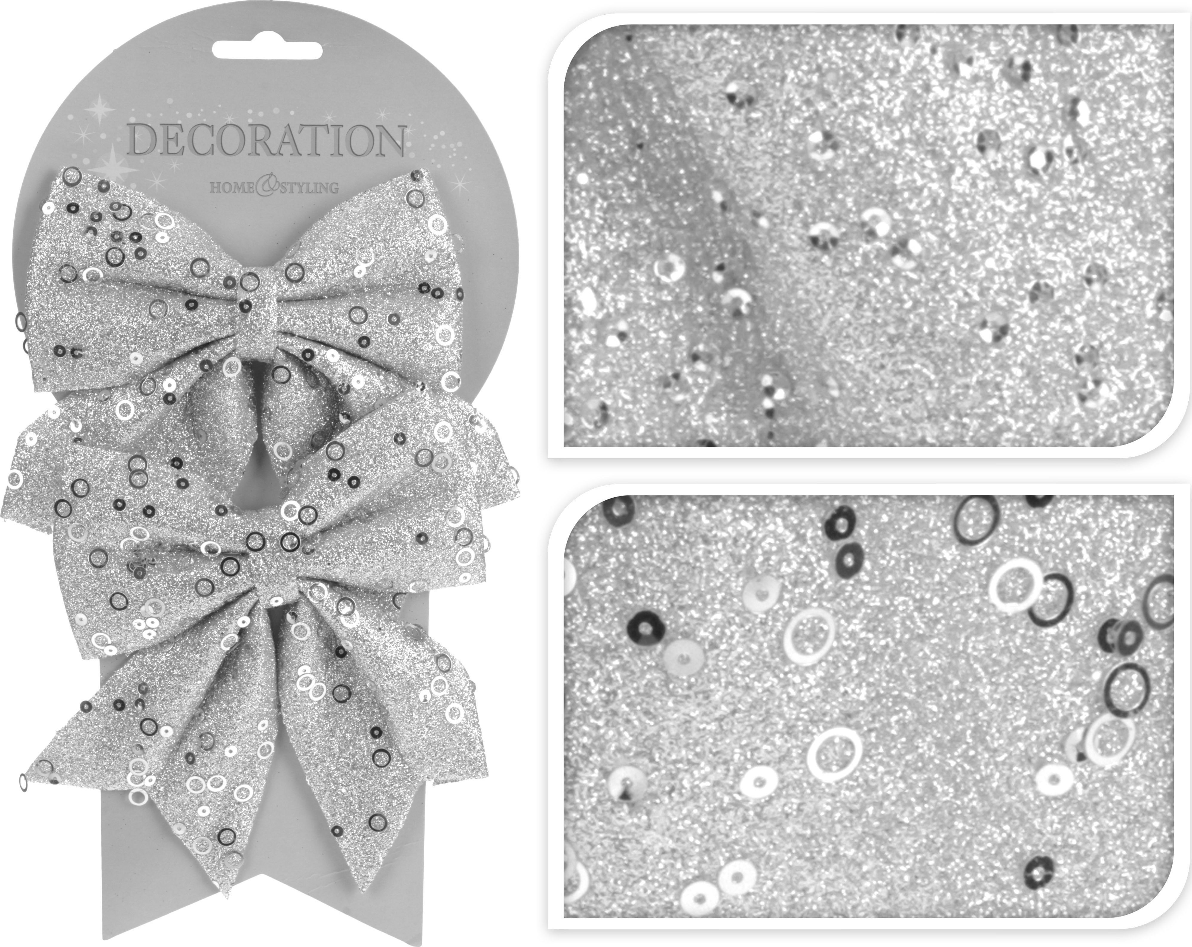 Dekoracja świąteczna Kalėdinė dekoracija Kaspinas 2 vnt, sidabrinė