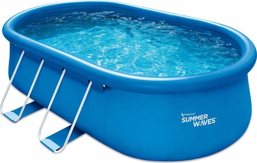 Lifetime Szybki basen nadmuchiwany basen owalny Zaw. akcesoria Niebieski 457x305x107cm