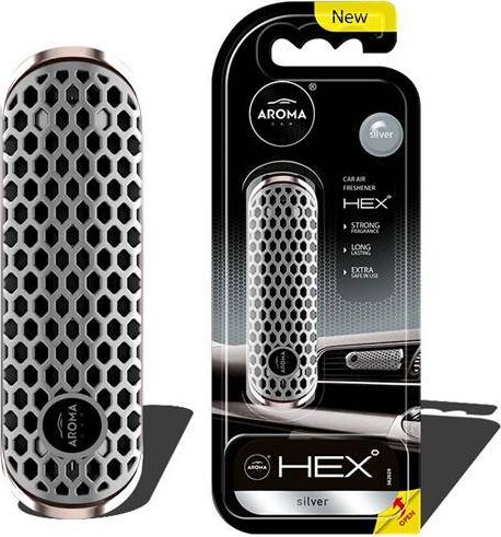 MTM Odświeżacz powietrza AROMA FANCY SHAPES POLYMER HEX Silver