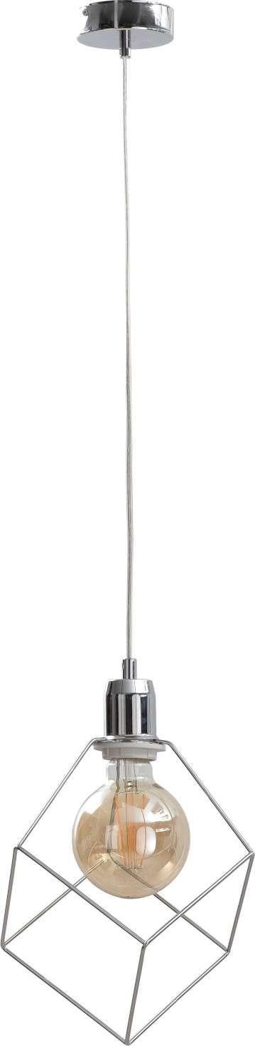 Lampa wisząca KET LAMPA wisząca KET772 metalowa OPRAWA druciany ZWIS klatka srebrna