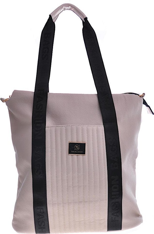 Pantofelek24 Modna beżowa torebka damska /H2-K13 TB406 M595/ Duża ( mieszcząca A4)