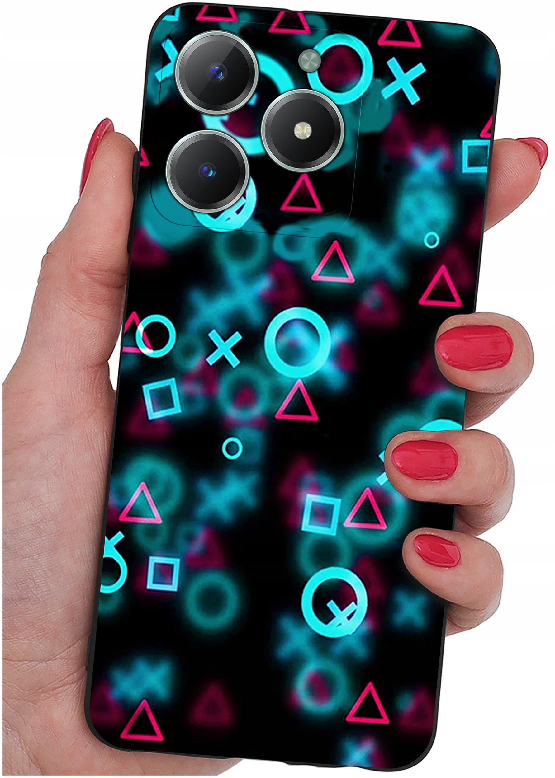 Etui do Realme C61 | C63 WZORY |SILIKONOWE MATT CASE + SZKŁO 9H