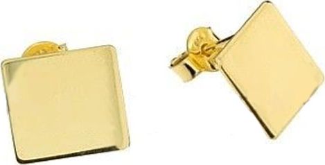 Lovrin Srebrne pozłacane kolczyki 925 na sztyft kwadrat 1,34g