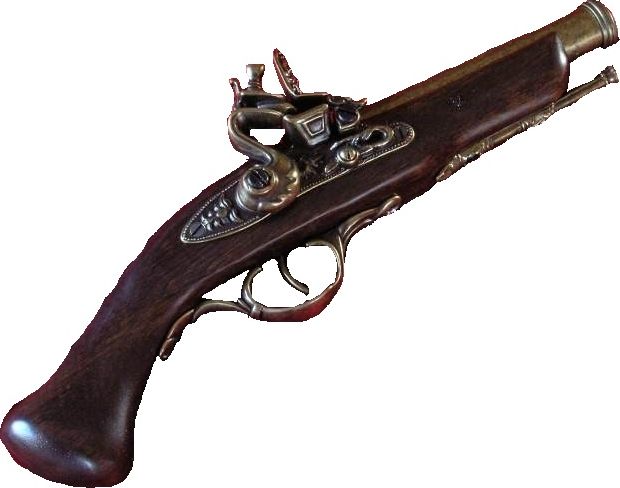 WŁOCHY Włoski Złoty Pistolet Skałkowy (ag316.01)