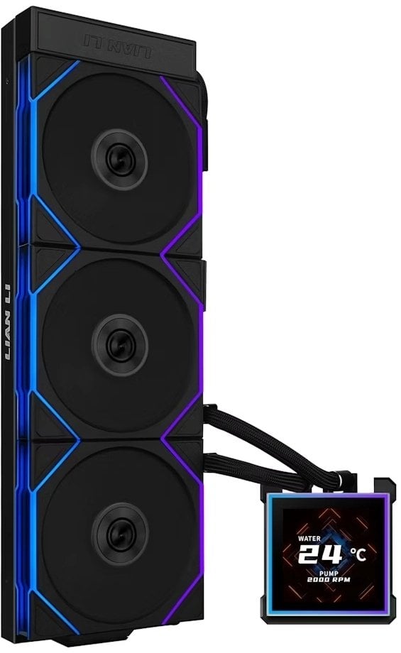 Chłodzenie wodne Lian Li HydroShift II AiO-chłodzenie wodne, RGB, LCD-Display - 360mm, czarny