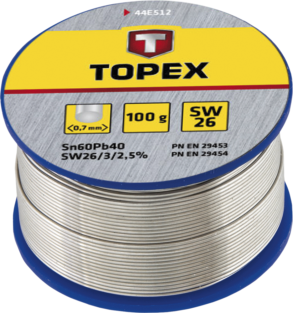 Topex Lut cynowy 60% Sn drut 1mm 100g - 44E522